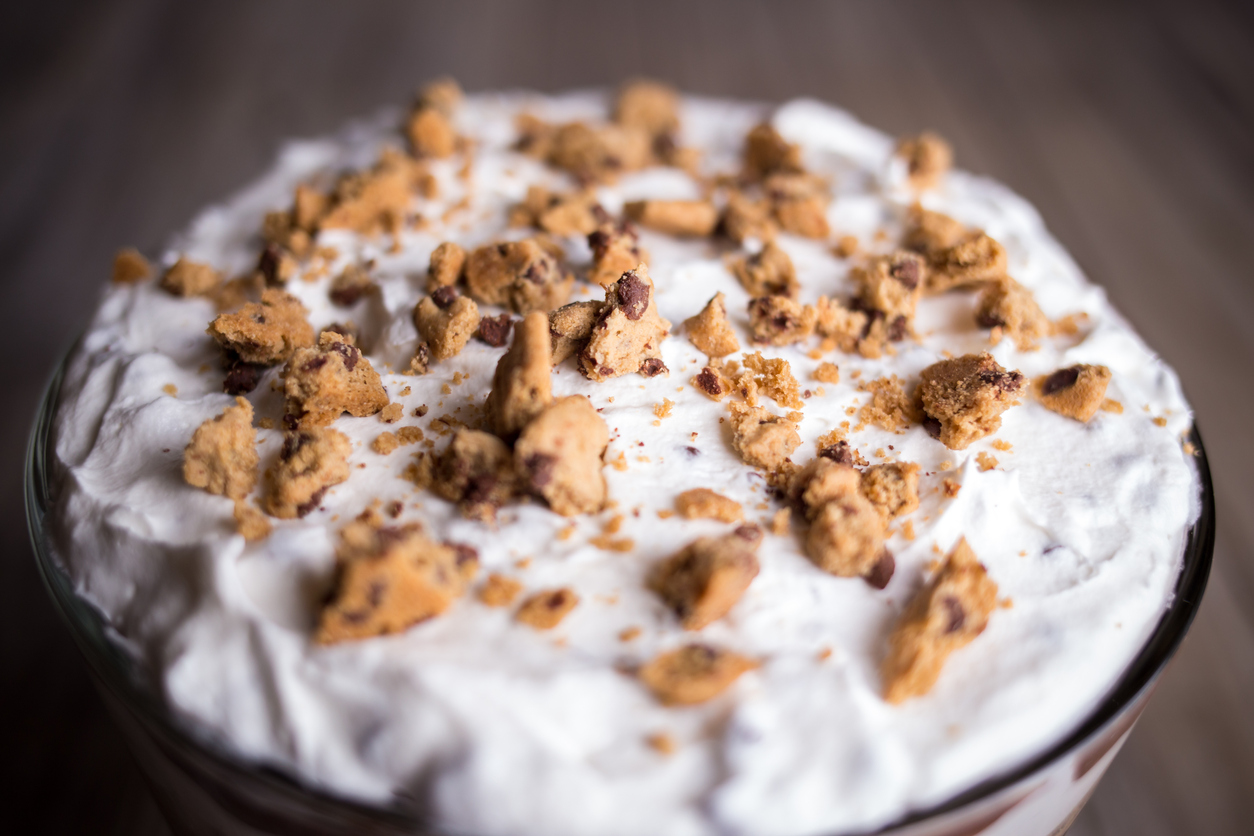 Sobremesa de torta de cookies com sorvete