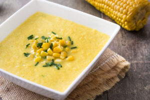 Sopa-creme de milho com palmito 