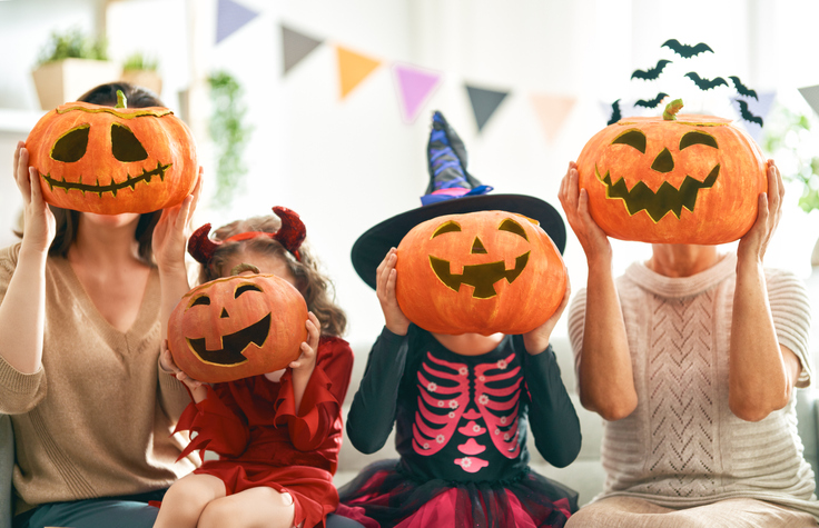 abóboras decoradas para decoração de halloween