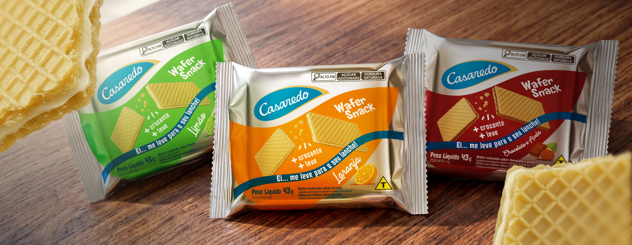 Conheça os novos Wafer Snacks Casaredo: mais leveza e praticidade para o seu dia a dia￼