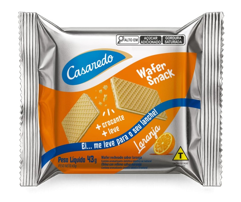 Wafer Recheado Sabor laranja